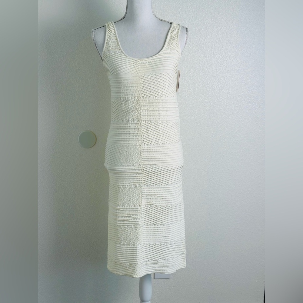 Tees by Tina Cream Textured Tank Dress One Size Fits Most